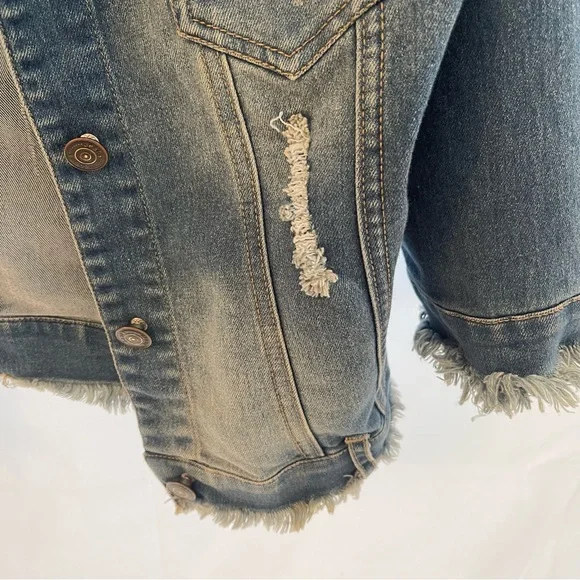 Distressed Girls S Cropped Jean Jacket NST - Picture 3 of 8